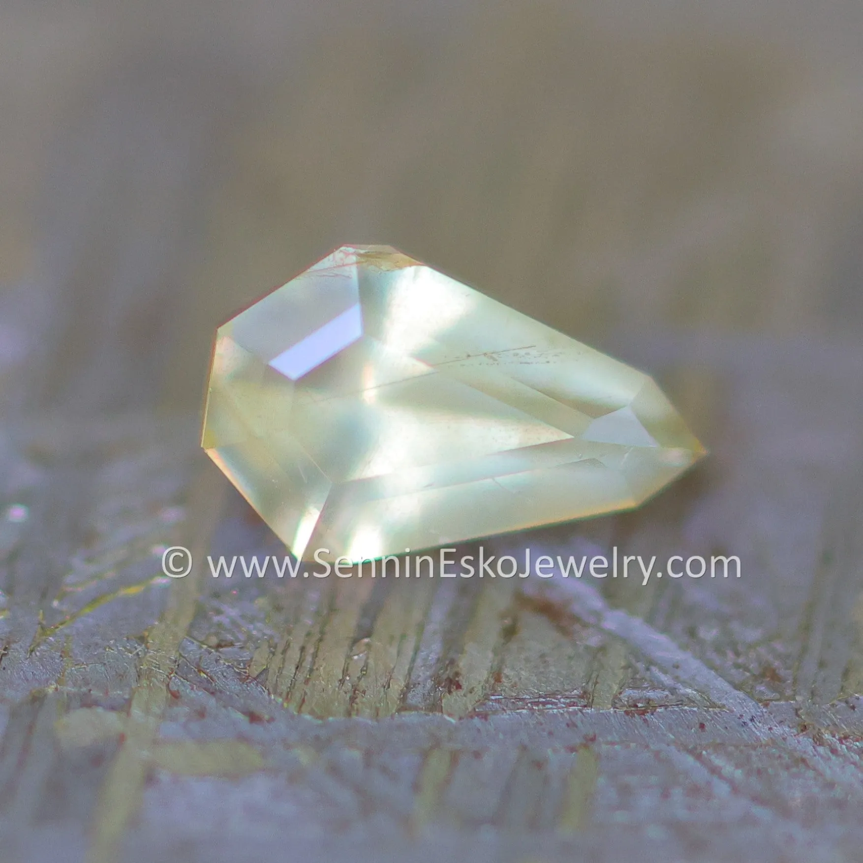 0.49 carat Yellow Sapphire Kite -  Precision Cut, 5.9x3.8mm