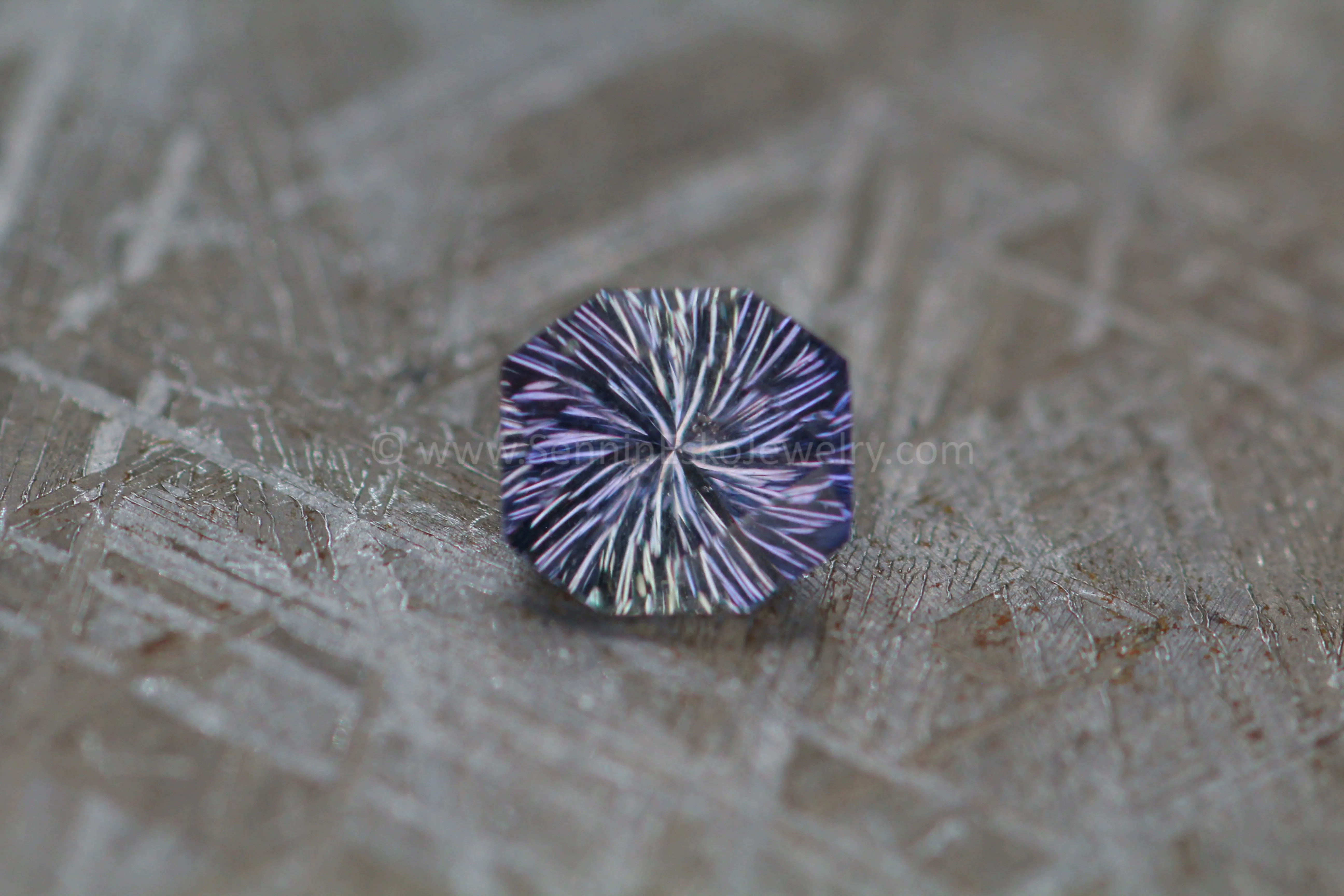 0.8 Carat Violetish Blue Sapphire Octagon - 5.8x5.3mm, Fantasy Cut