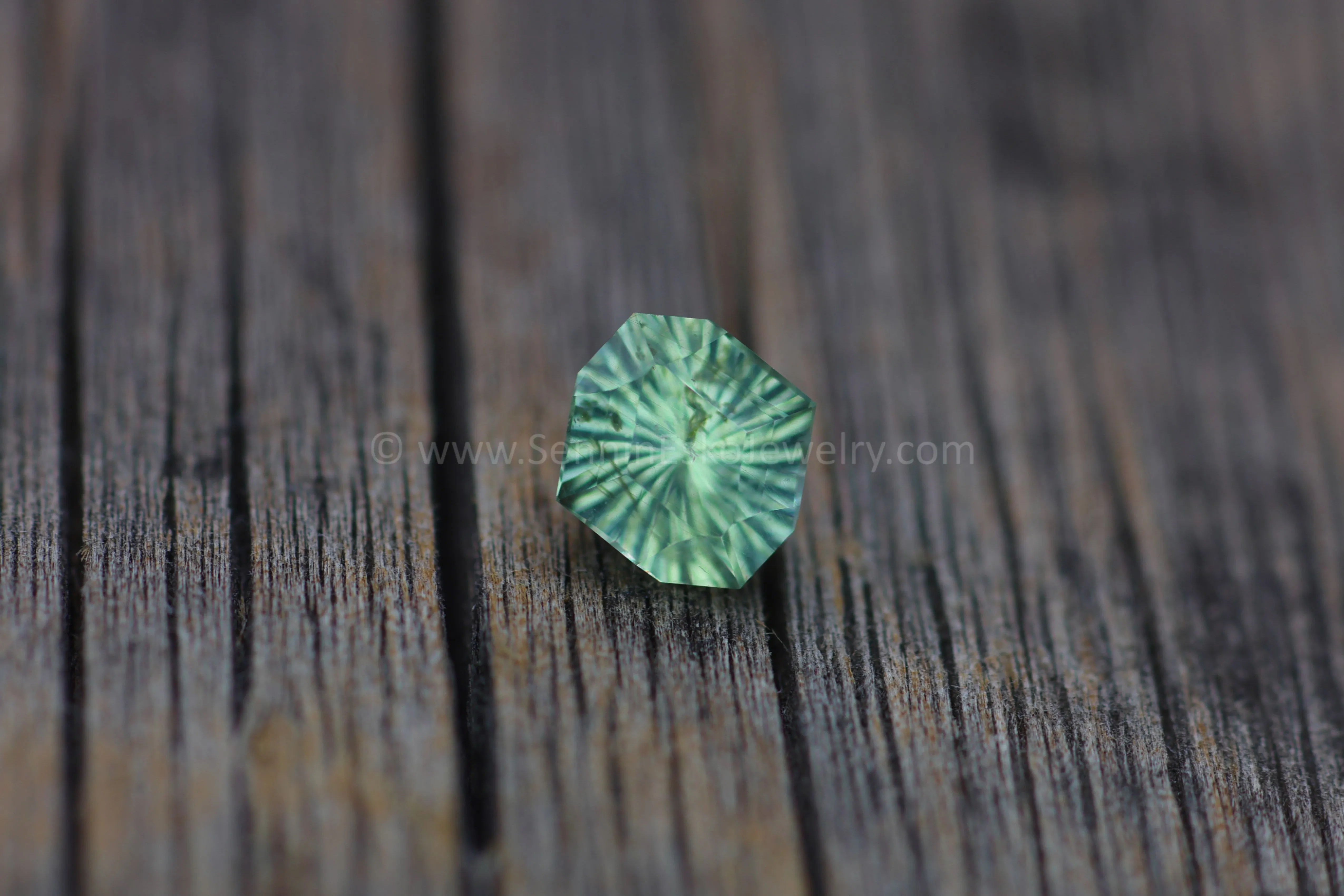 0.92 Carat Lime Sapphire Octagonal Shield - 6.5x6.1mm - Galaxy Cut