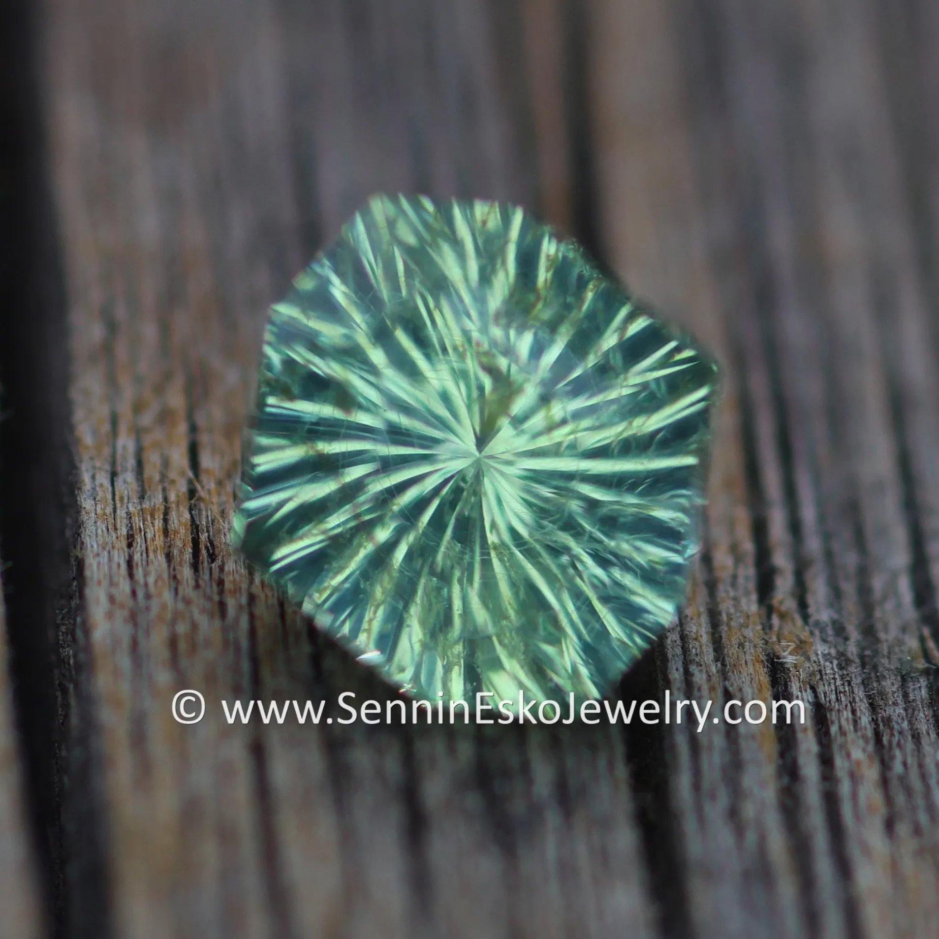 0.92 Carat Lime Sapphire Octagonal Shield - 6.5x6.1mm - Galaxy Cut