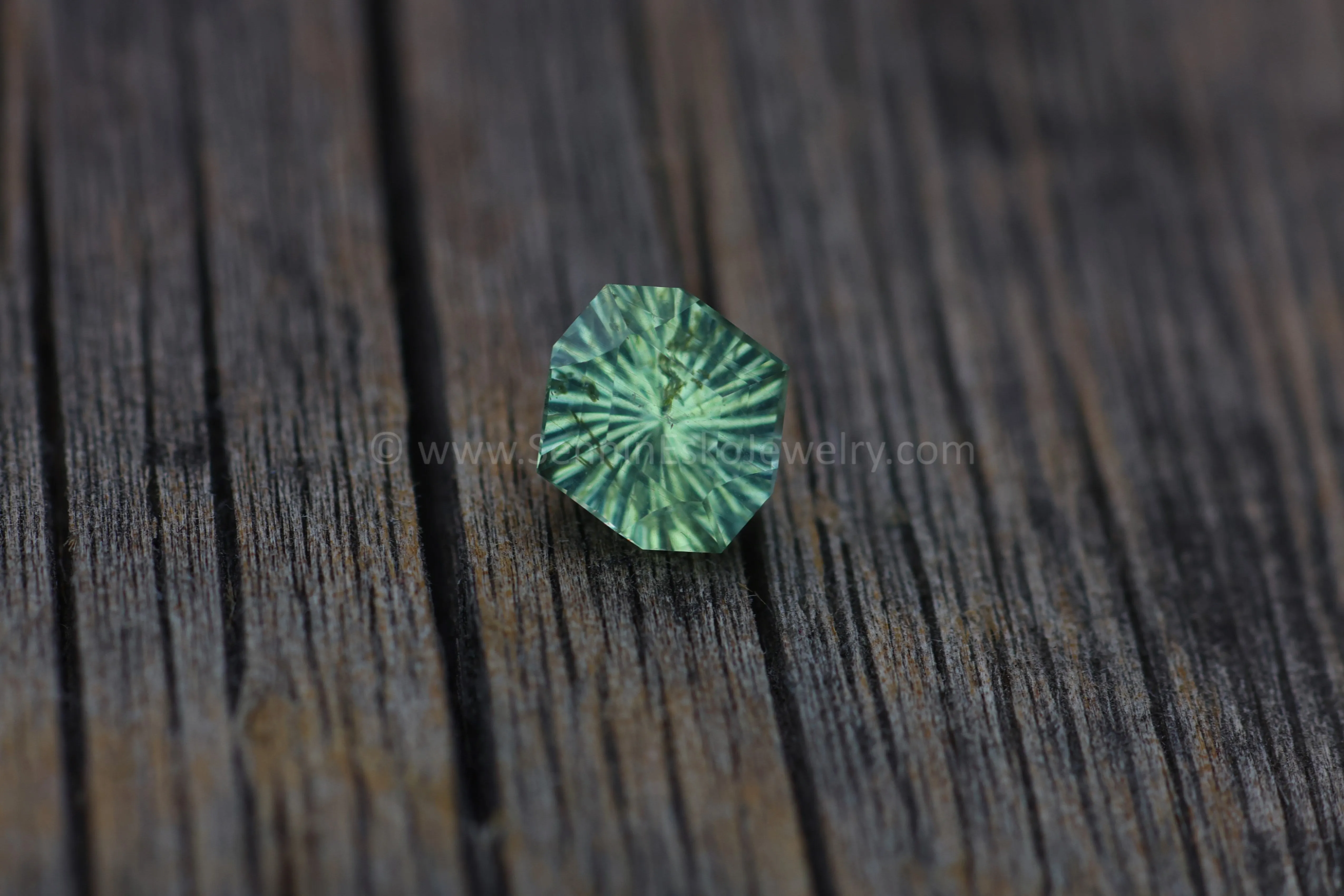 0.92 Carat Lime Sapphire Octagonal Shield - 6.5x6.1mm - Galaxy Cut