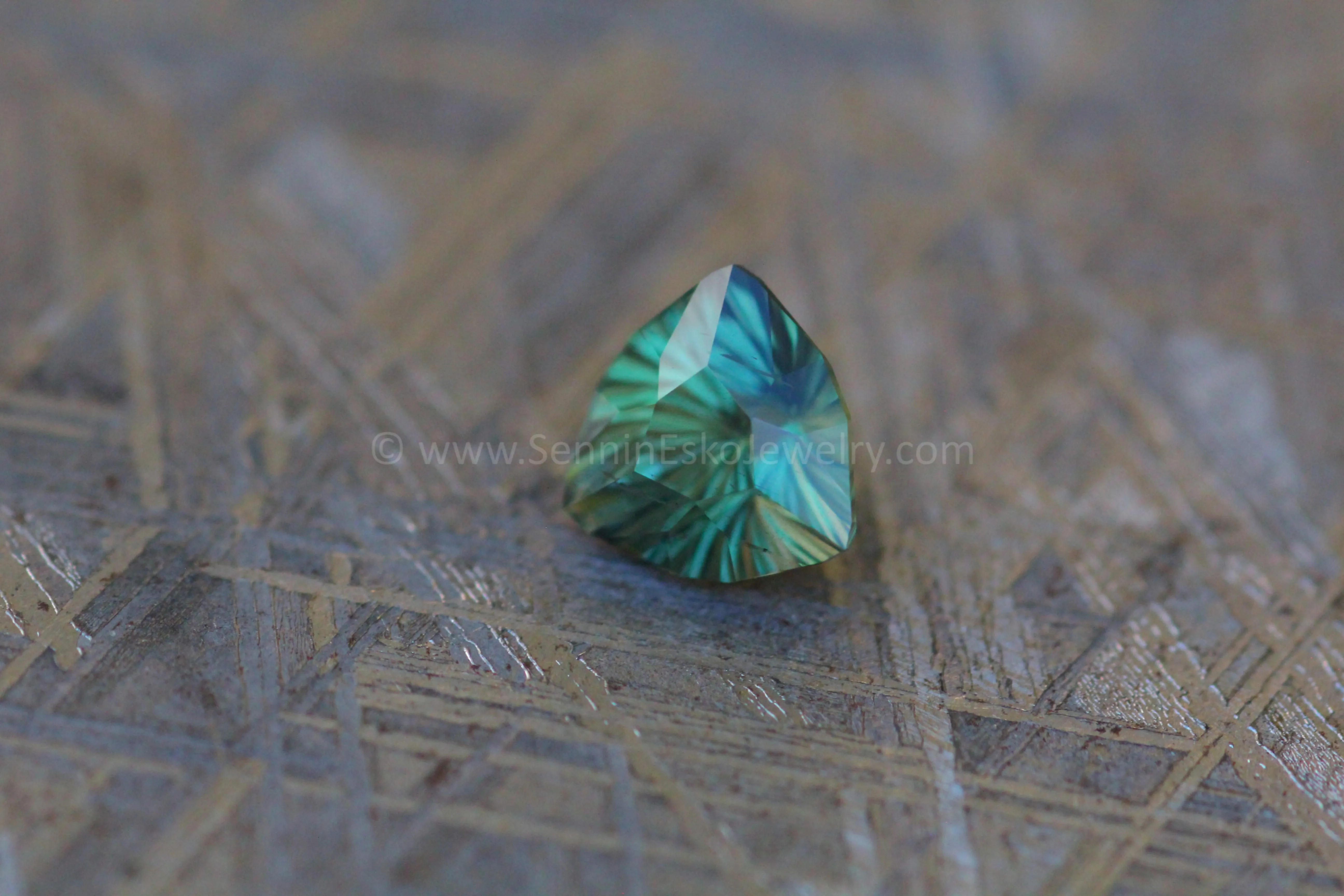 1.2 Carat Forest Green Kenyan Sapphire Trillion - 6.4x6.4mm, Fantasy Cut