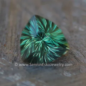 1.2 Carat Forest Green Kenyan Sapphire Trillion - 6.4x6.4mm, Fantasy Cut