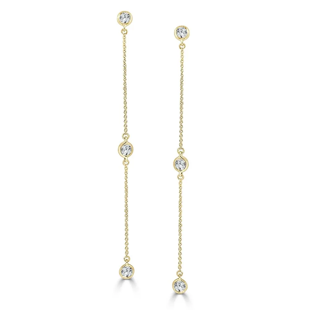 14k Gold & Diamond Earrings - 0.77ct