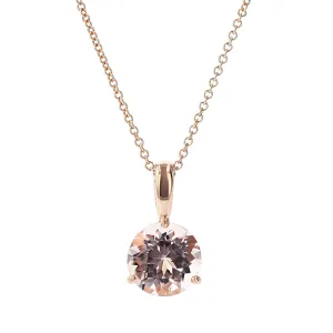 14K Rose Gold Morganite Pendant Necklace