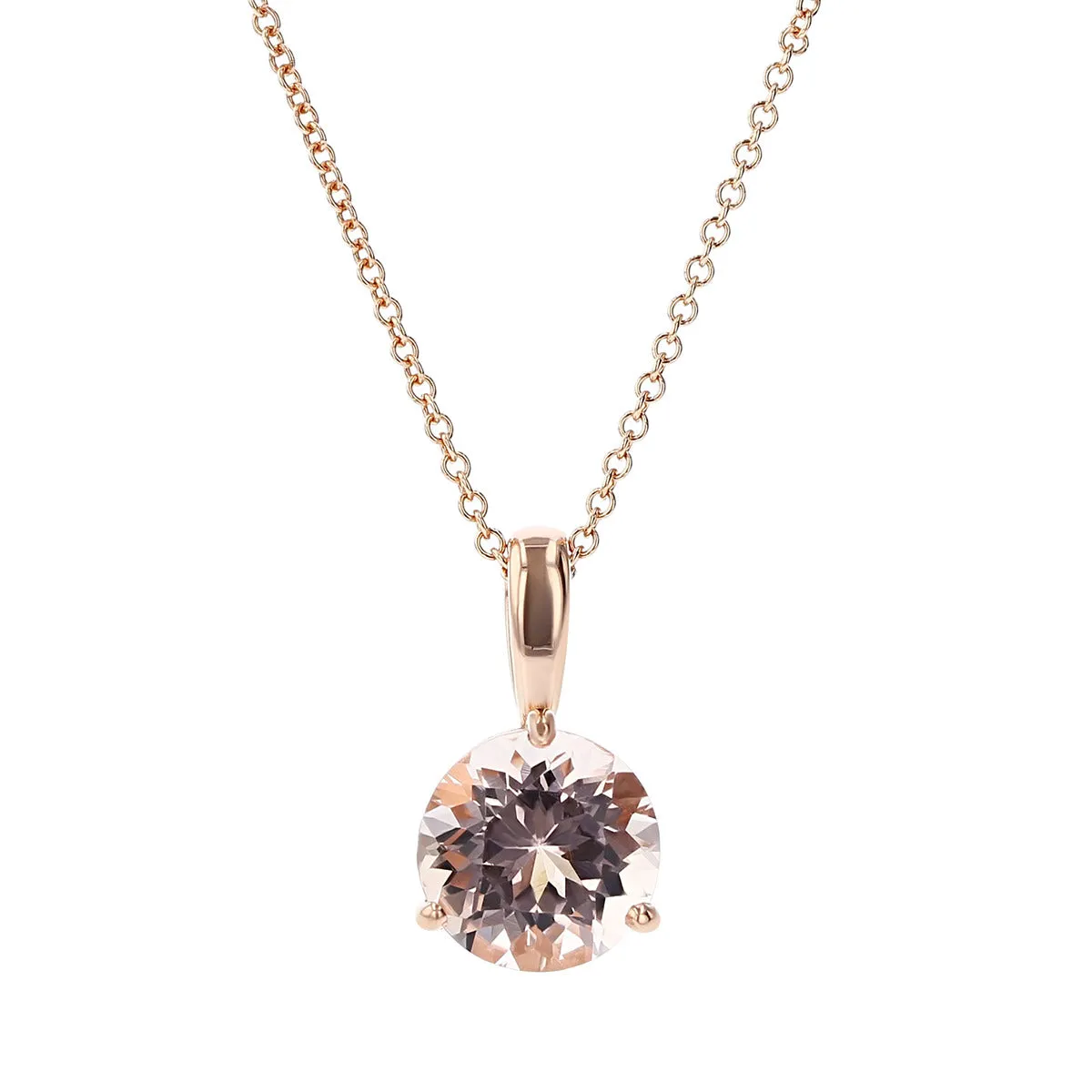 14K Rose Gold Morganite Pendant Necklace