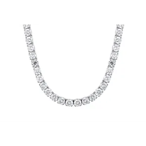 14K White Gold Diamond Tennis Necklace, 16.5 inch