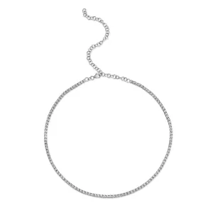 14K White Gold Diamond Tennis Necklace