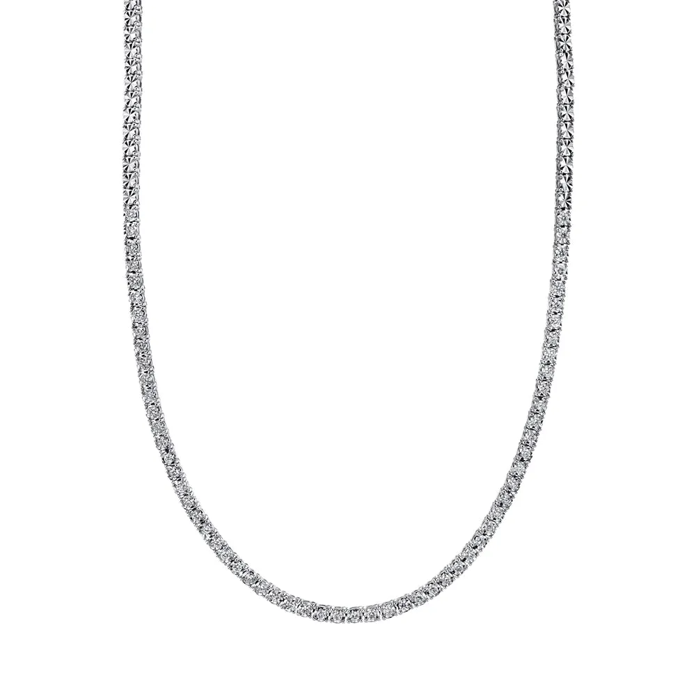 14K White Gold Diamond Tennis Necklace