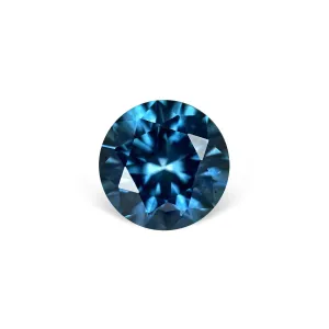 1.53CT ROUND PRECISION CUT MONTANA SAPPHIRE, DEEP OCEAN BLUE, 7X7MM