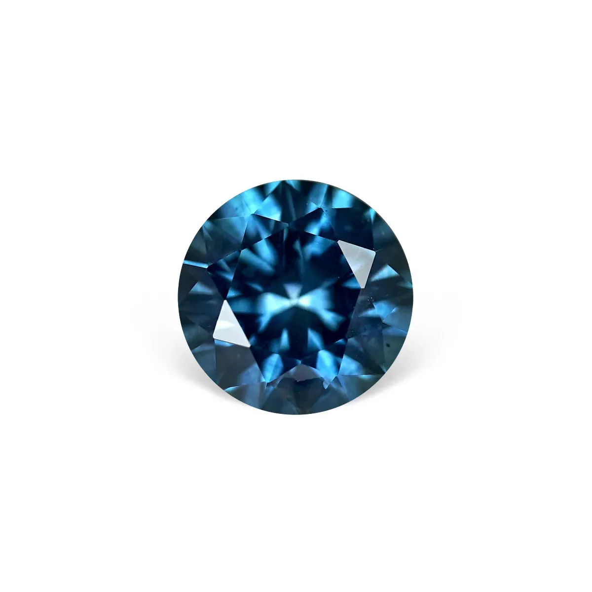 1.53CT ROUND PRECISION CUT MONTANA SAPPHIRE, DEEP OCEAN BLUE, 7X7MM