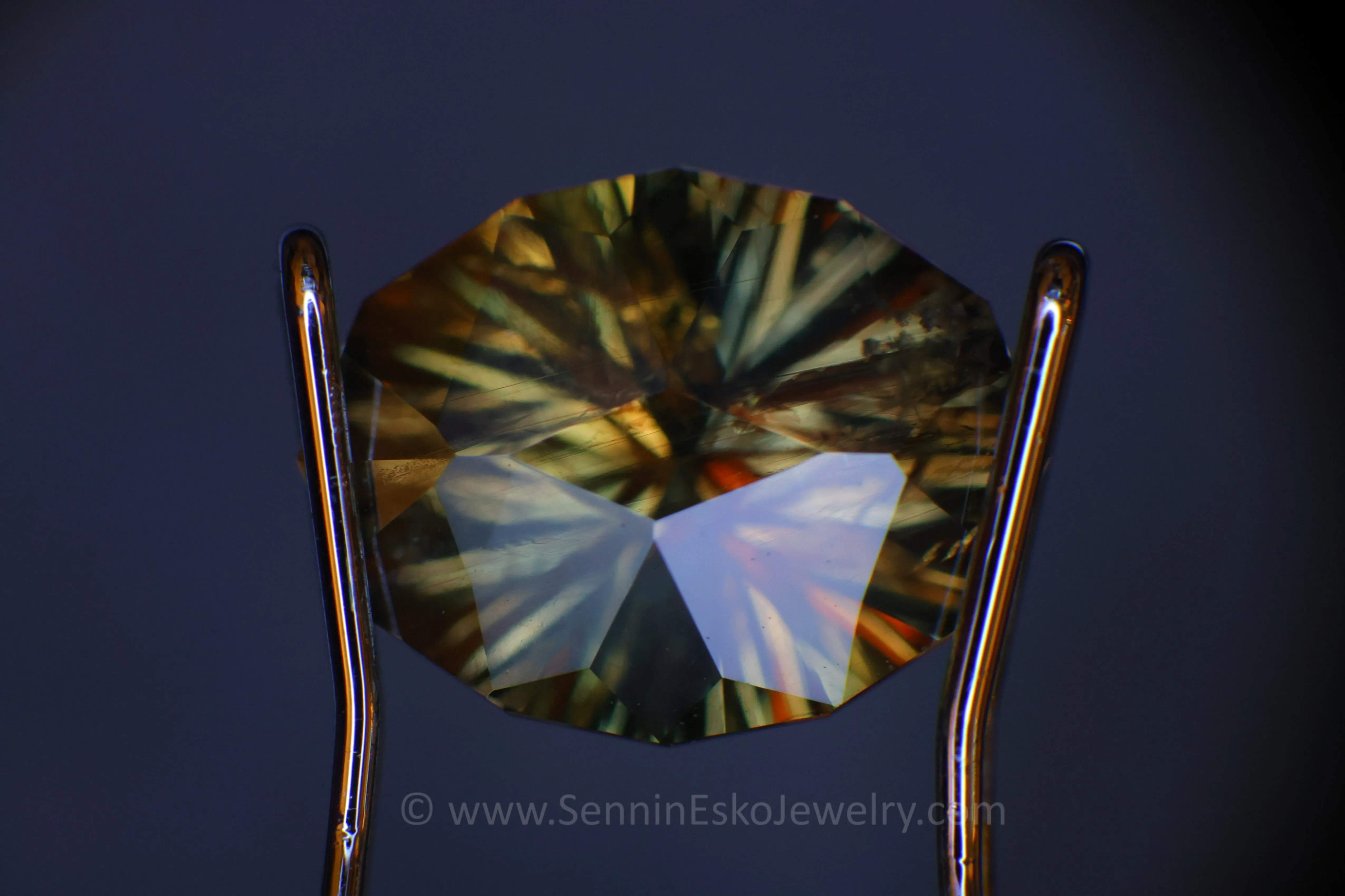 1.8 Carat Color Changing Orange Sapphire Oval Galaxy Cut - 8.9x6.9mm