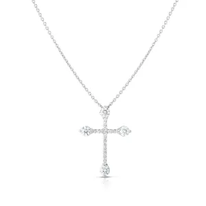 18K Gold Diamonds Small Cross Necklace