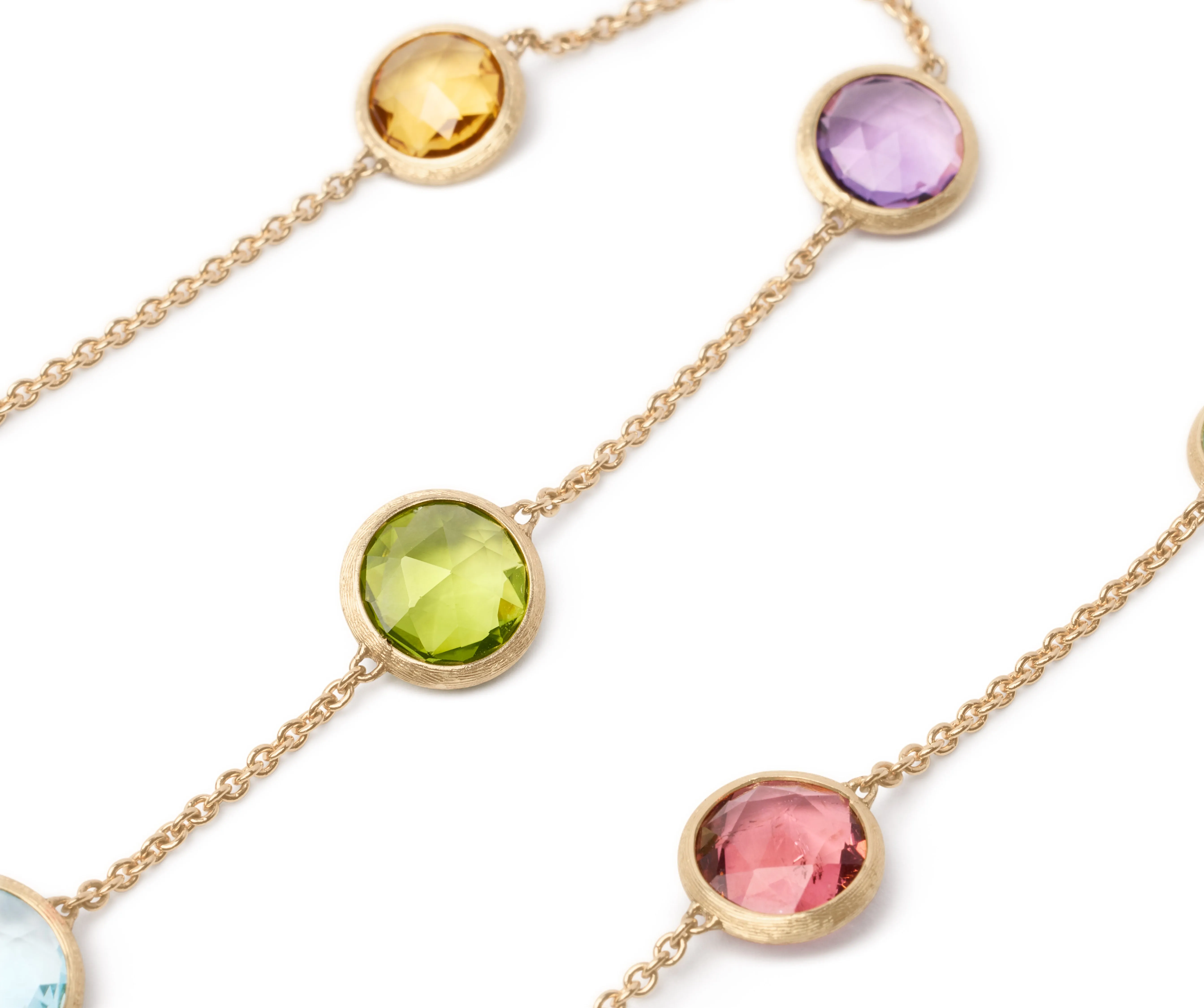 18K Gold Jaipur Color  Short Gemstone Necklace