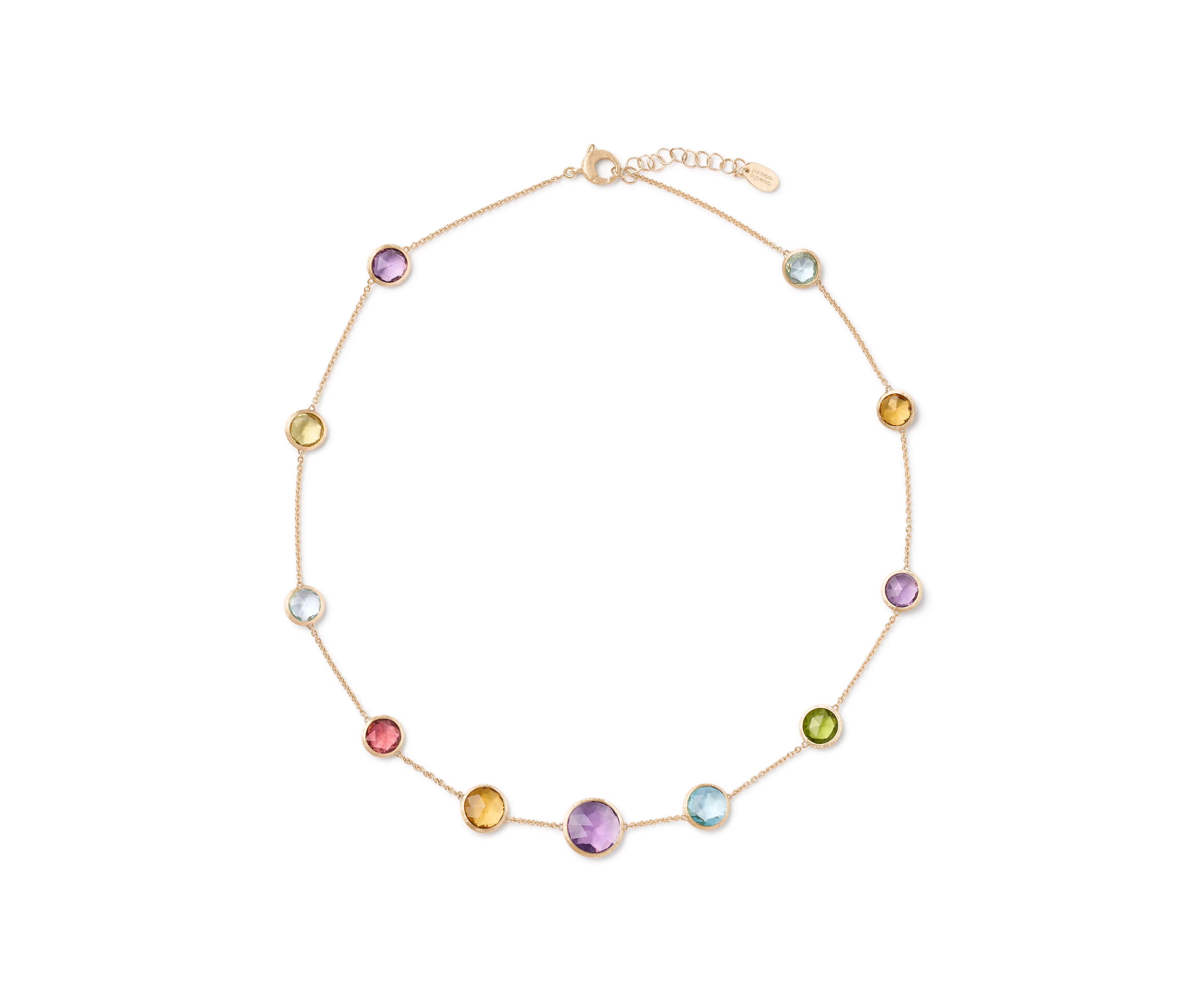 18K Gold Jaipur Color  Short Gemstone Necklace