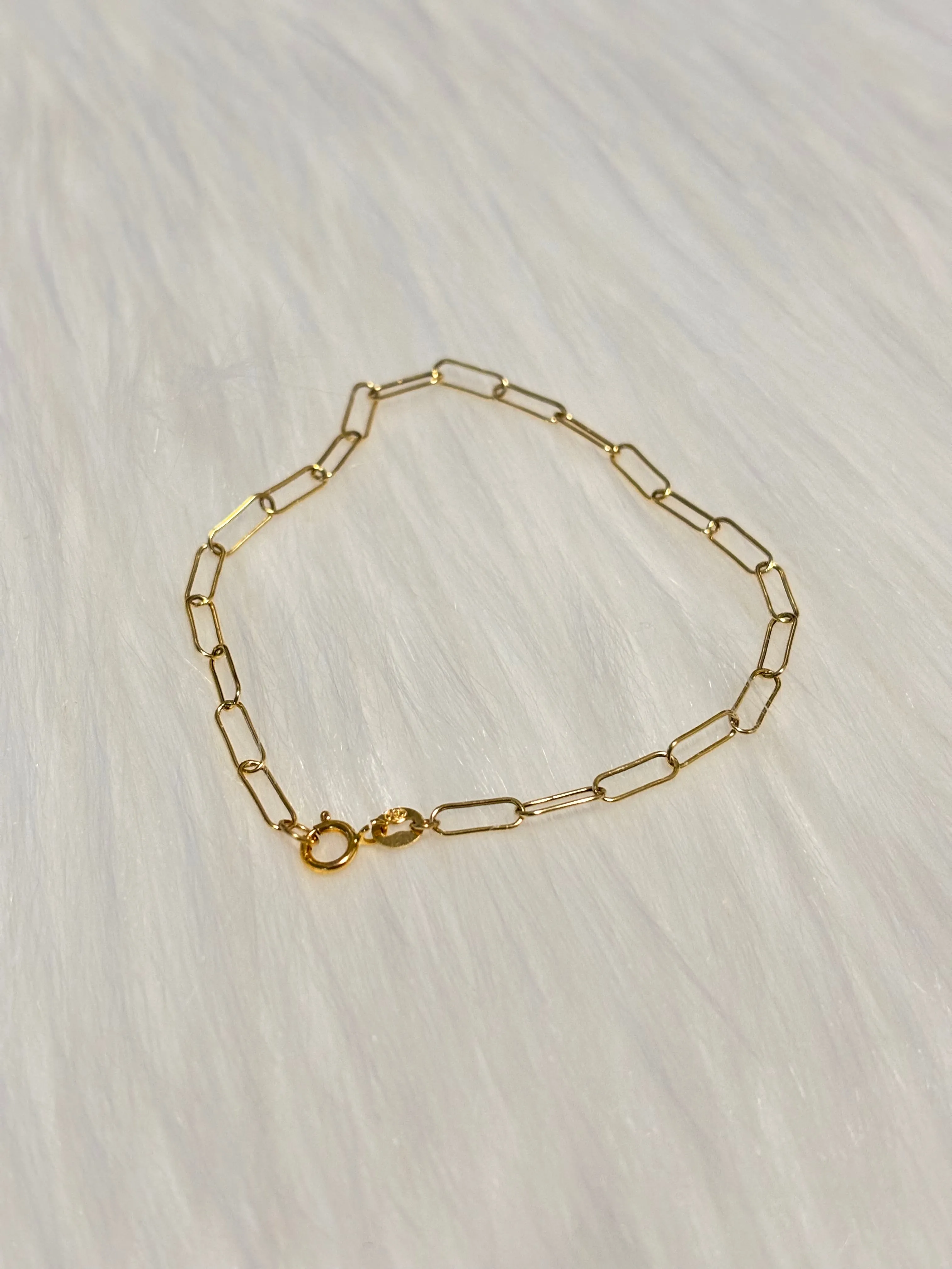 18K Gold Paperclip Bracelet