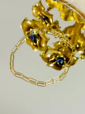 18K Gold Paperclip Bracelet