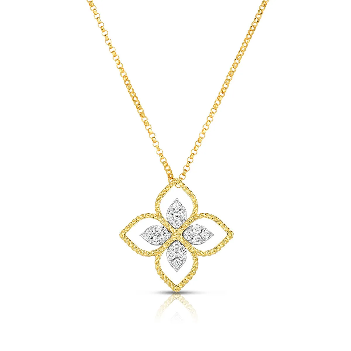 18K Principessa Large Flower Pendant with Diamond