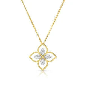 18K Principessa Large Flower Pendant with Diamond