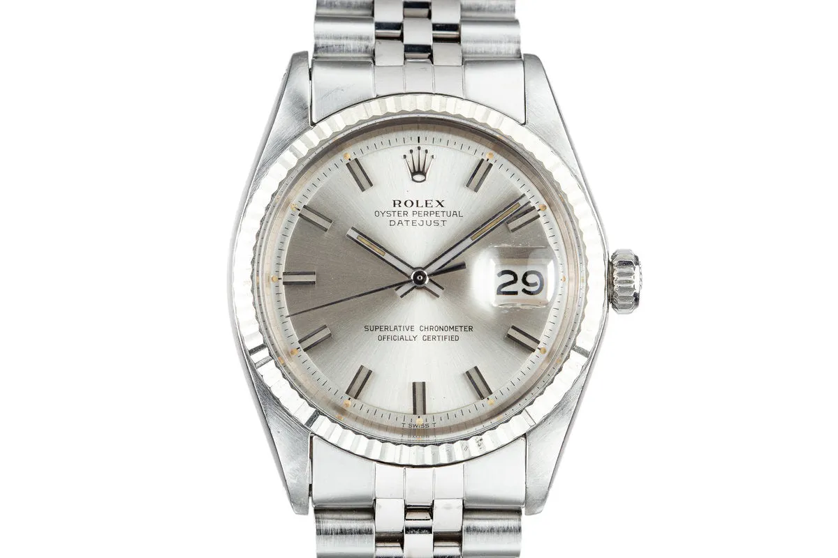 1970 Rolex DateJust 1601 Silver "Wide Boy" Dial