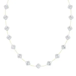 2-5/8CTW Diamond Fashion Clover Ladies Necklace - 18"-  10K Yellow Gold