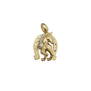 3D Horse Shoe Pendant (14K)