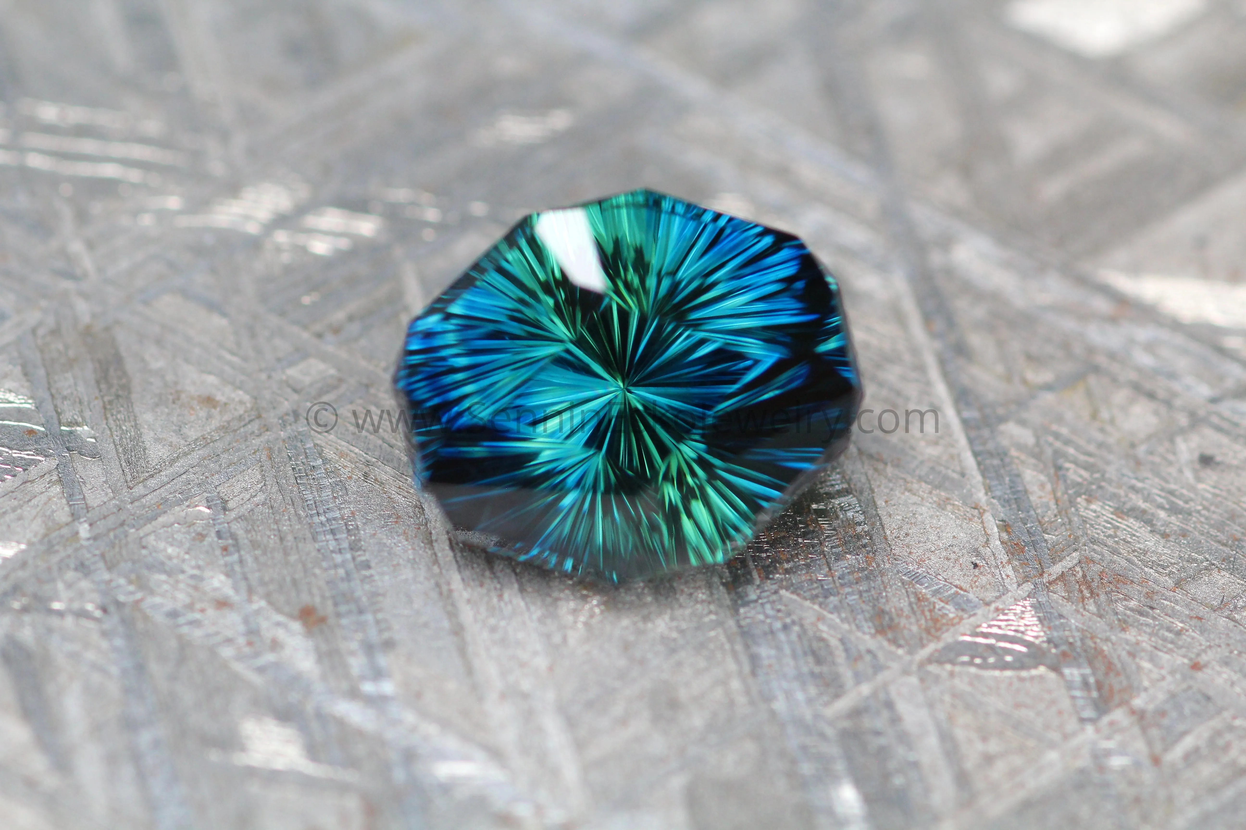 4.5 carat Parti Blue/Green Sapphire Shield - Fantasy Cut, 10x8.3mm