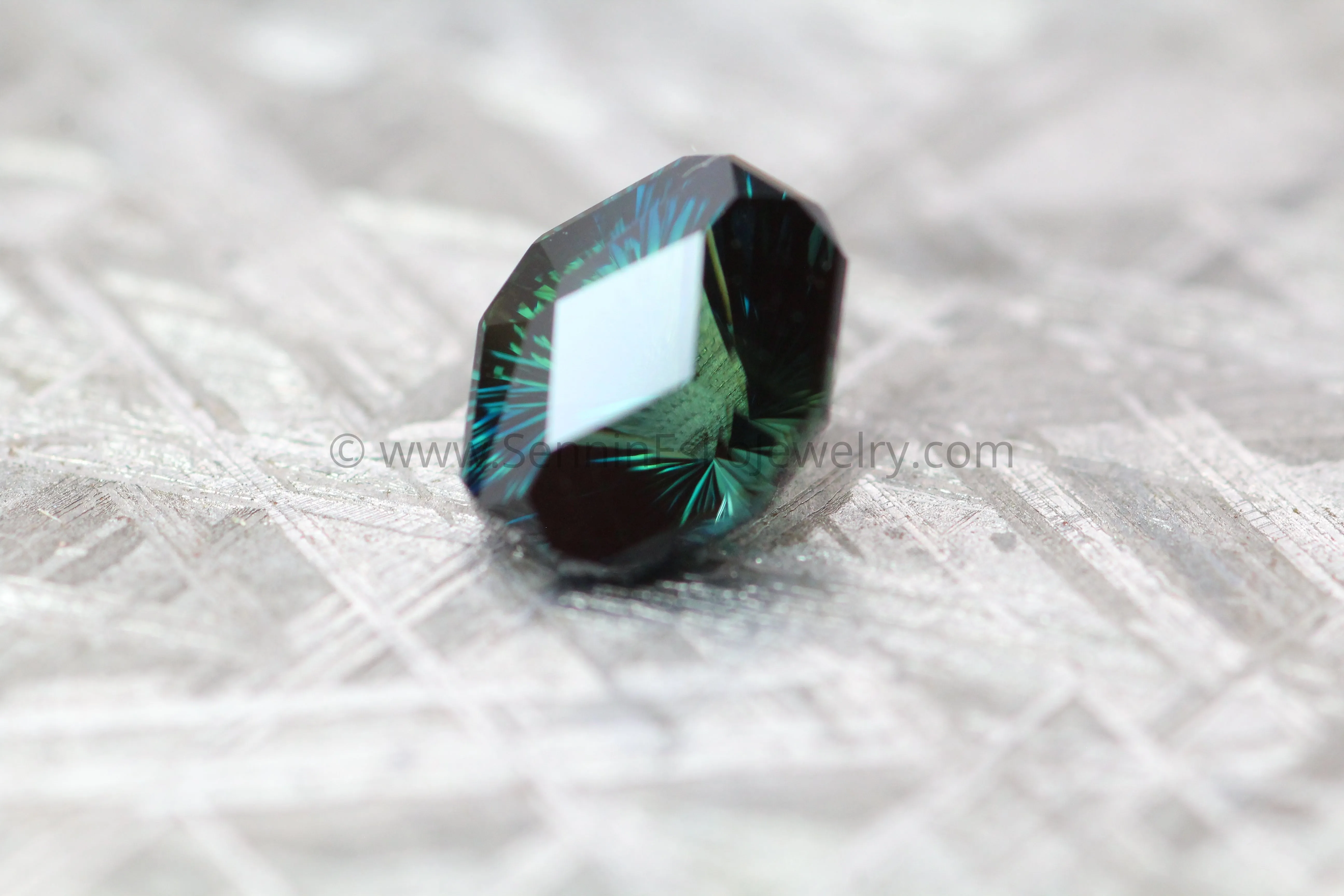 4.5 carat Parti Blue/Green Sapphire Shield - Fantasy Cut, 10x8.3mm