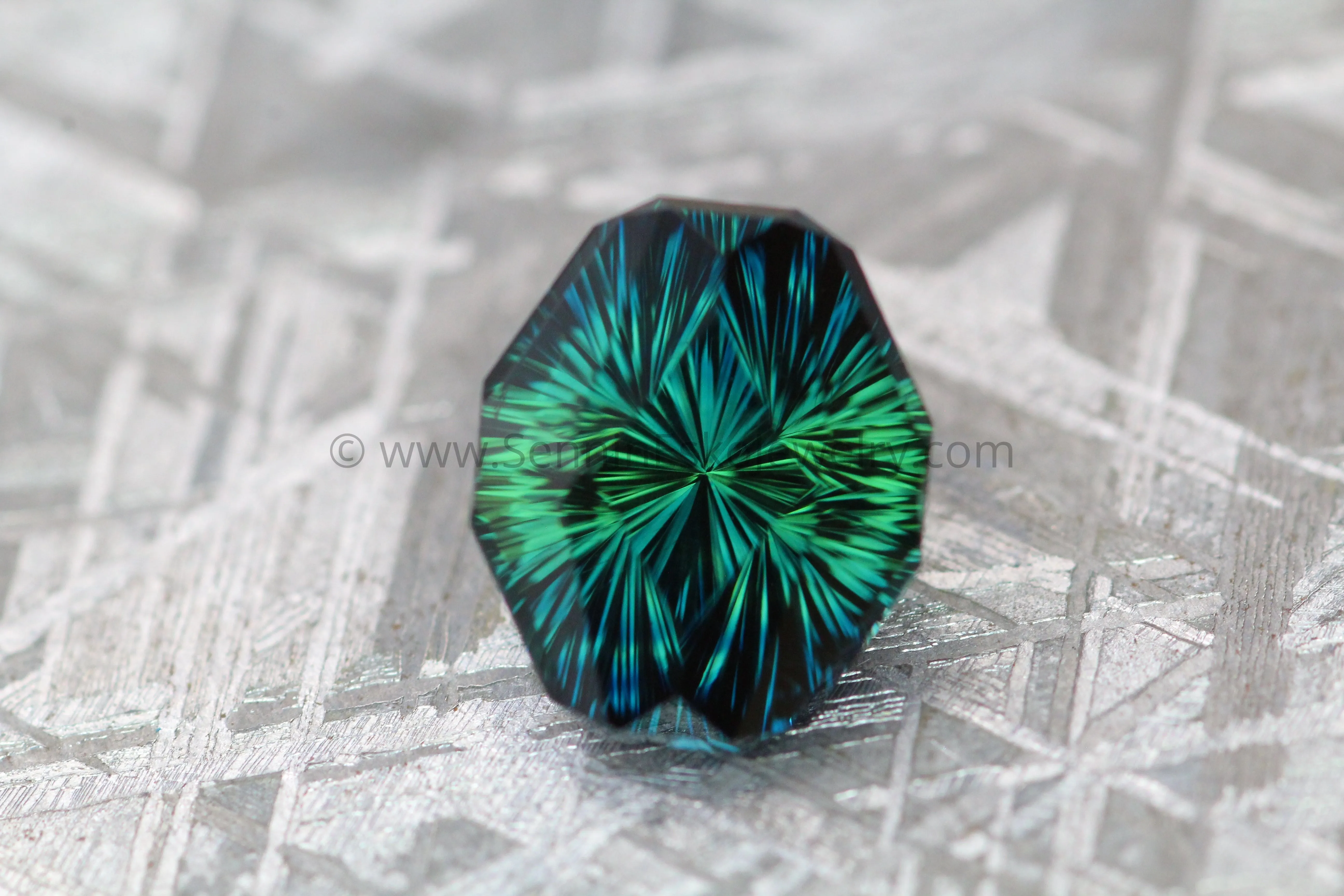 4.5 carat Parti Blue/Green Sapphire Shield - Fantasy Cut, 10x8.3mm