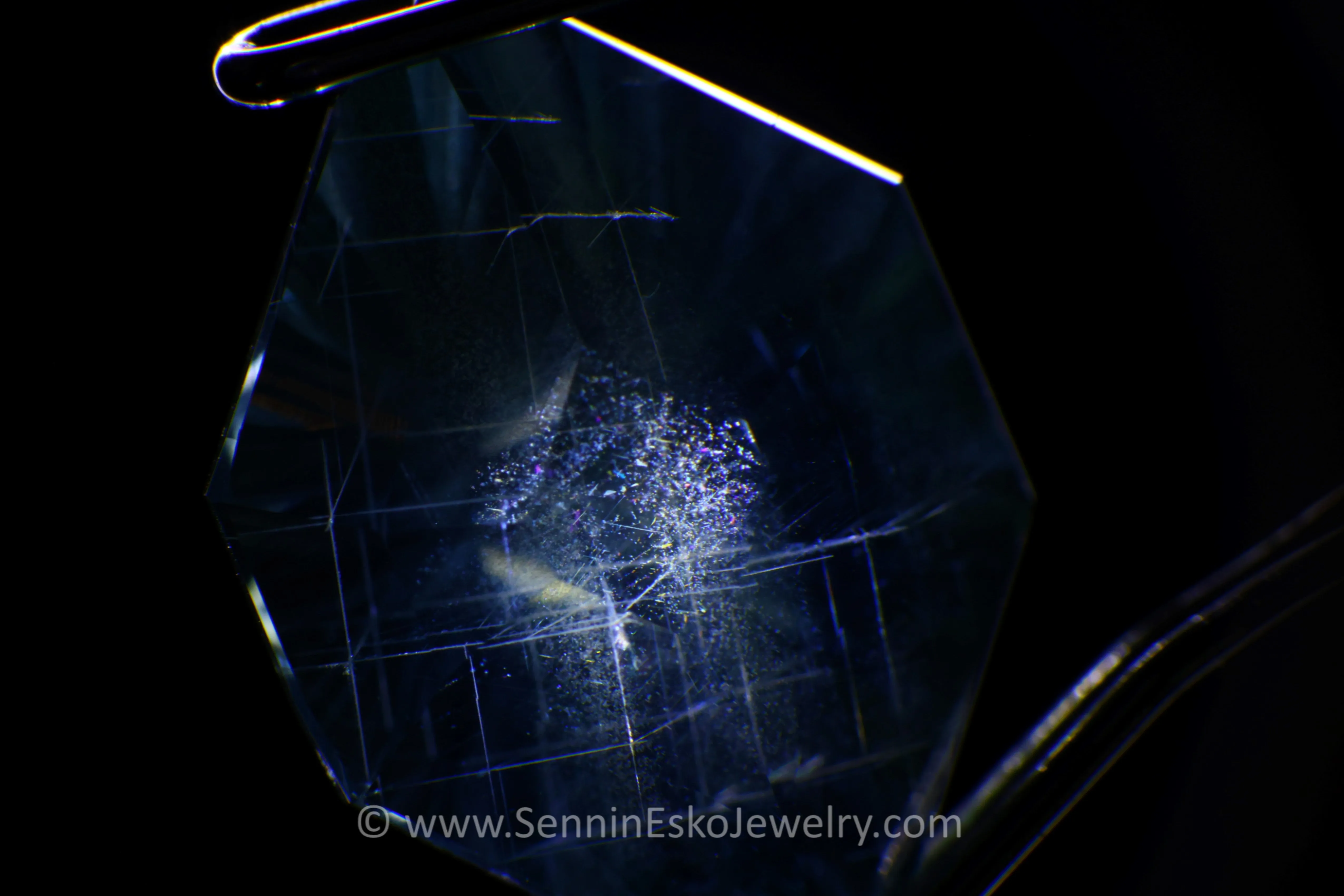 4.6ct Teal Malawi Sapphire Decagon - 12x8.6mm - Galaxy Cut