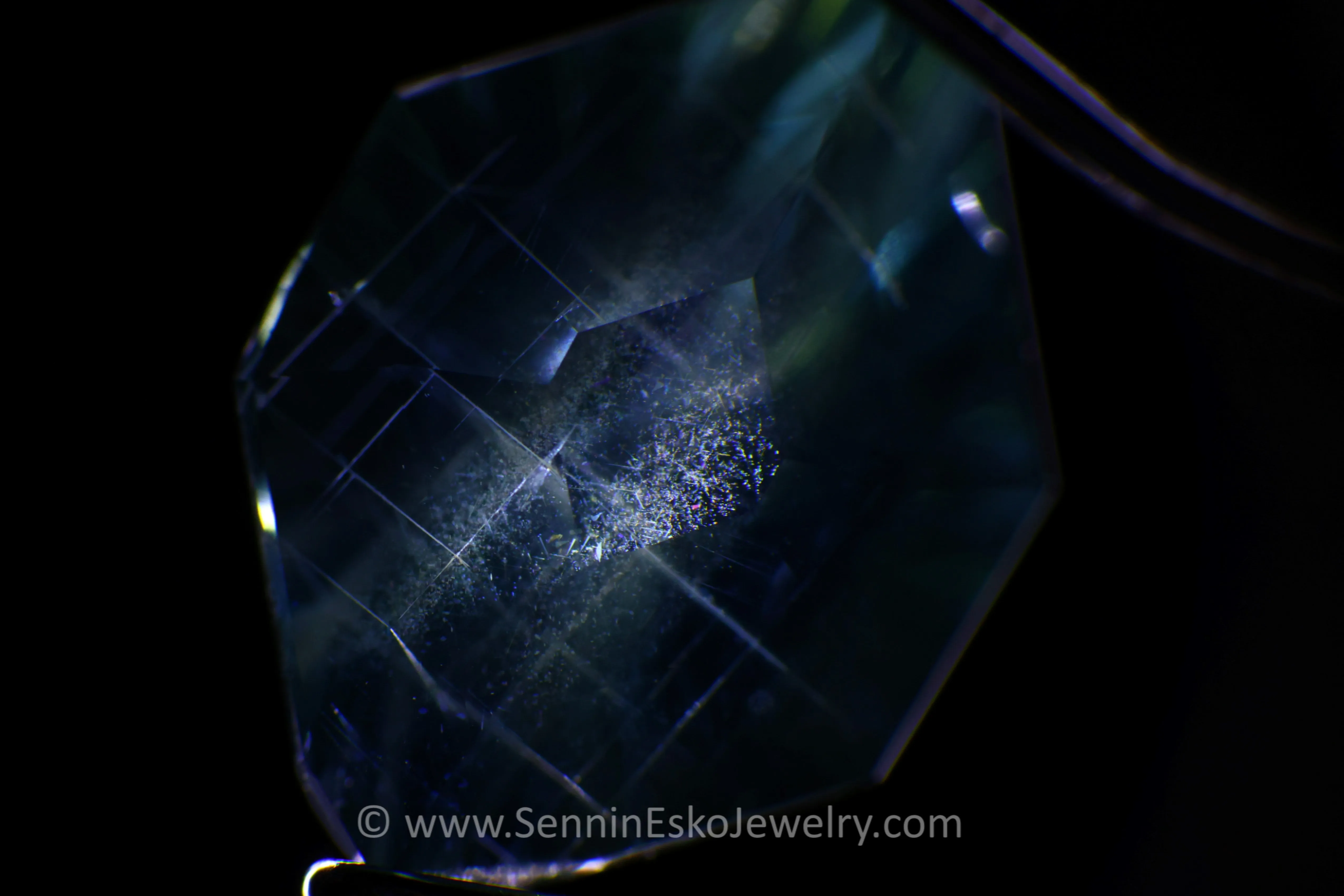 4.6ct Teal Malawi Sapphire Decagon - 12x8.6mm - Galaxy Cut