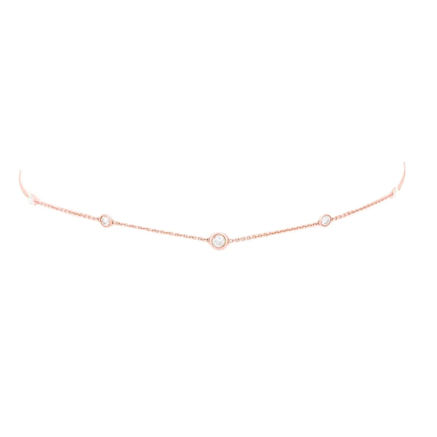 5 or 7 Diamond Orbit Bezel Choker