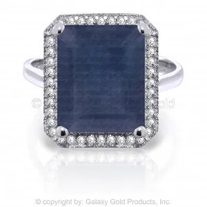 6.6 Carat 14K Solid White Gold Love Is Courageous Sapphire Diamond Ring