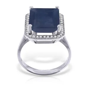 6.6 Carat 14K Solid White Gold Love Is Courageous Sapphire Diamond Ring