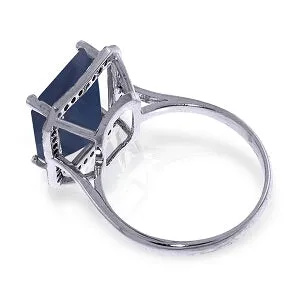 6.6 Carat 14K Solid White Gold Love Is Courageous Sapphire Diamond Ring