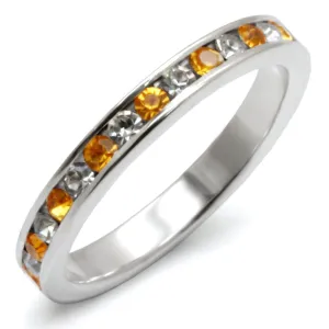 925 Sterling Silver Ring with Top Grade Crystal in Topaz for Women Style 35135