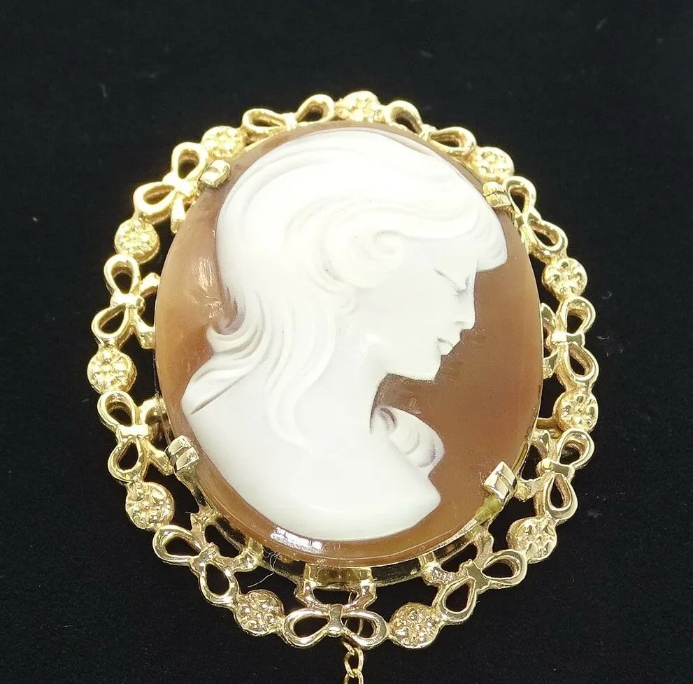 9ct Yellow Gold Cameo Portrait Brooch