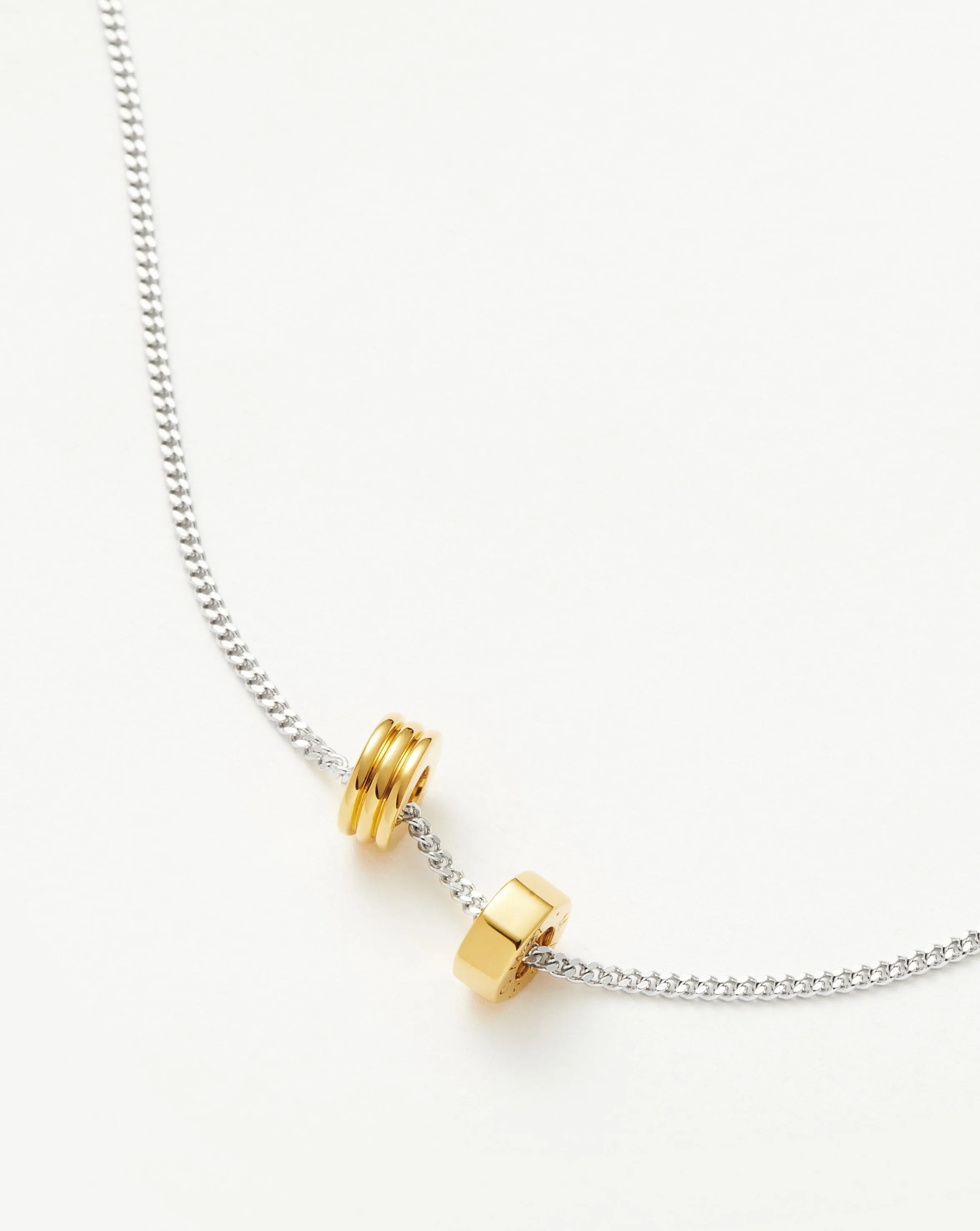 Abacus Beaded Floating Charm Necklace | 18ct Recycled Gold Vermeil and Rhodium on Sterling Silver