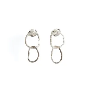 Afiok signature two link stud earrings recycled sterling silver