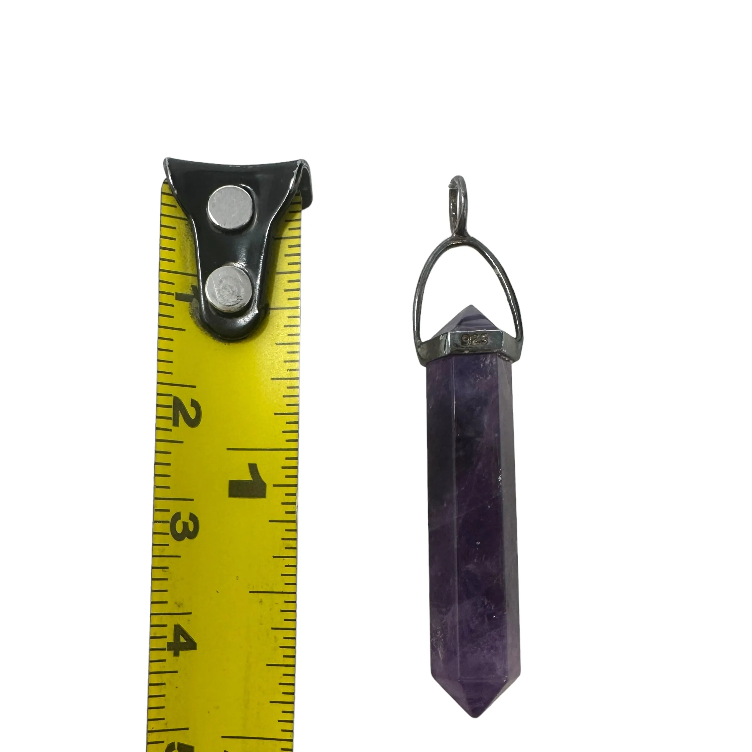 Amethyst & Sterling Silver Point Pendant Unknown Brand