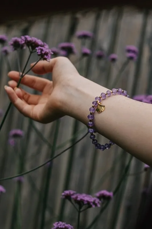 Amethyst Stone Crystal Bracelet with Detail