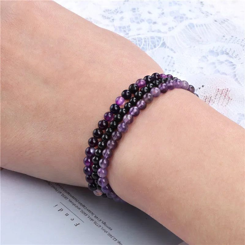 Amethyst Stress Relief Beaded Bracelet