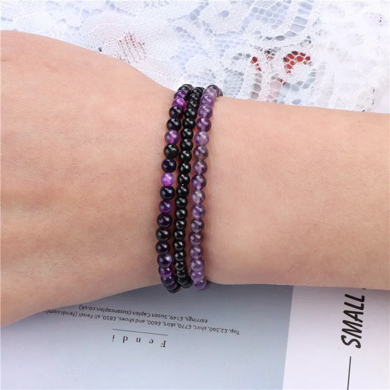 Amethyst Stress Relief Beaded Bracelet