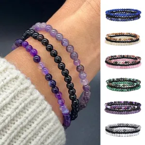 Amethyst Stress Relief Beaded Bracelet