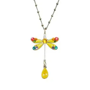 Anne Koplik Summer Breeze Bright Yellow Dragonfly Necklace