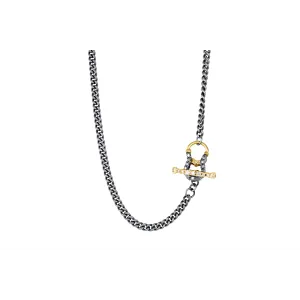 Armenta 18K Yellow Gold and Grey Sterling Silver Diamond Necklace, 18in