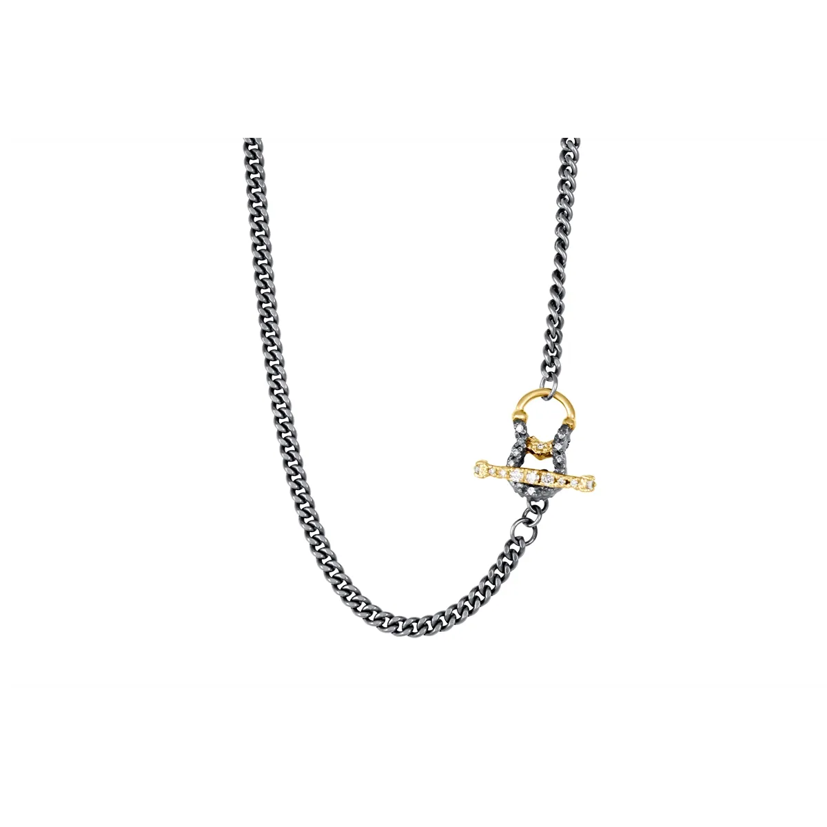 Armenta 18K Yellow Gold and Grey Sterling Silver Diamond Necklace, 18in