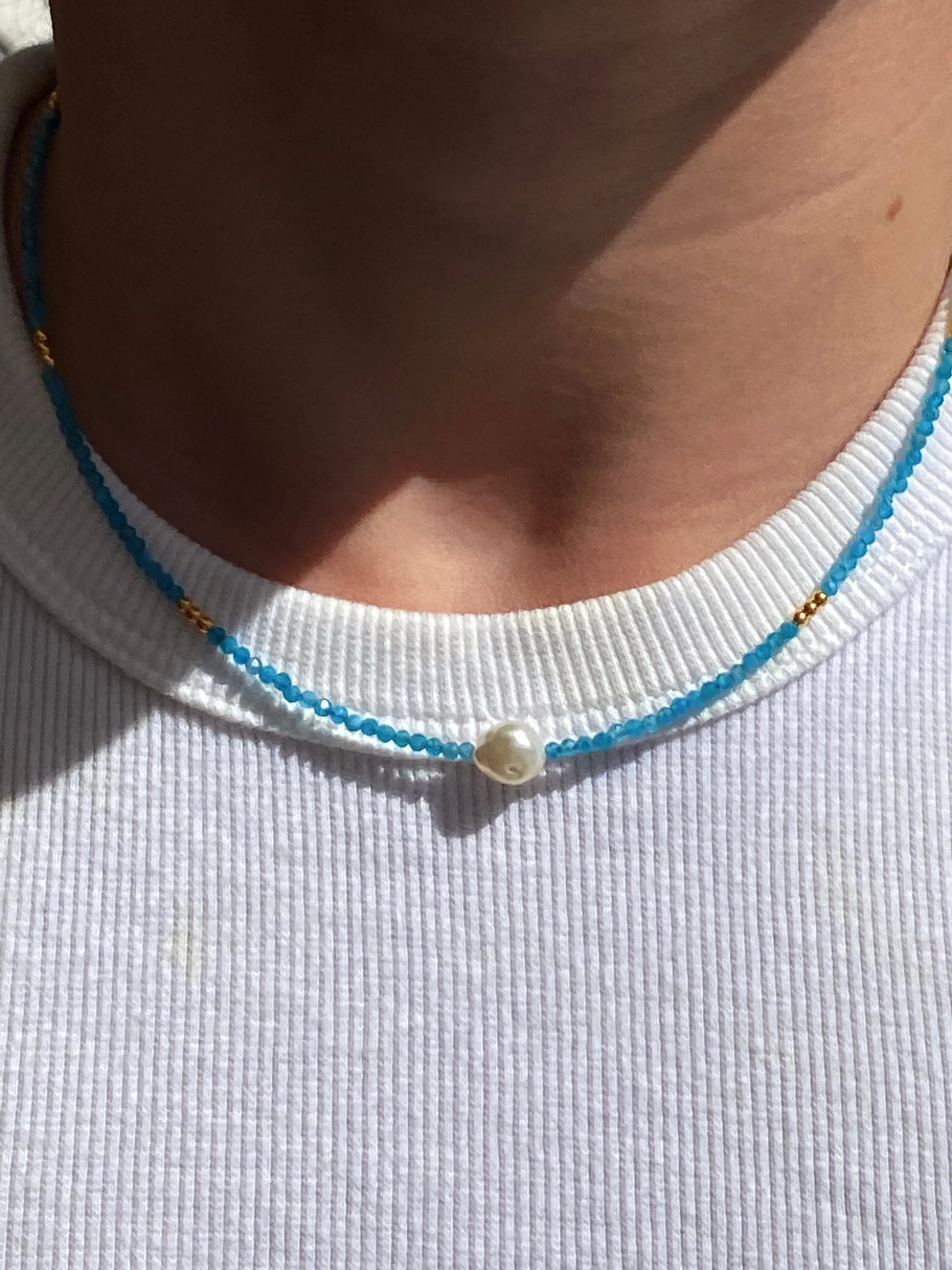 Azure Breeze Pearl Necklace