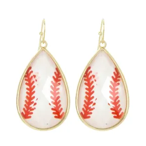 BASEBALL EARRINGS: Play Smart Baseball Gold Hook Earrings