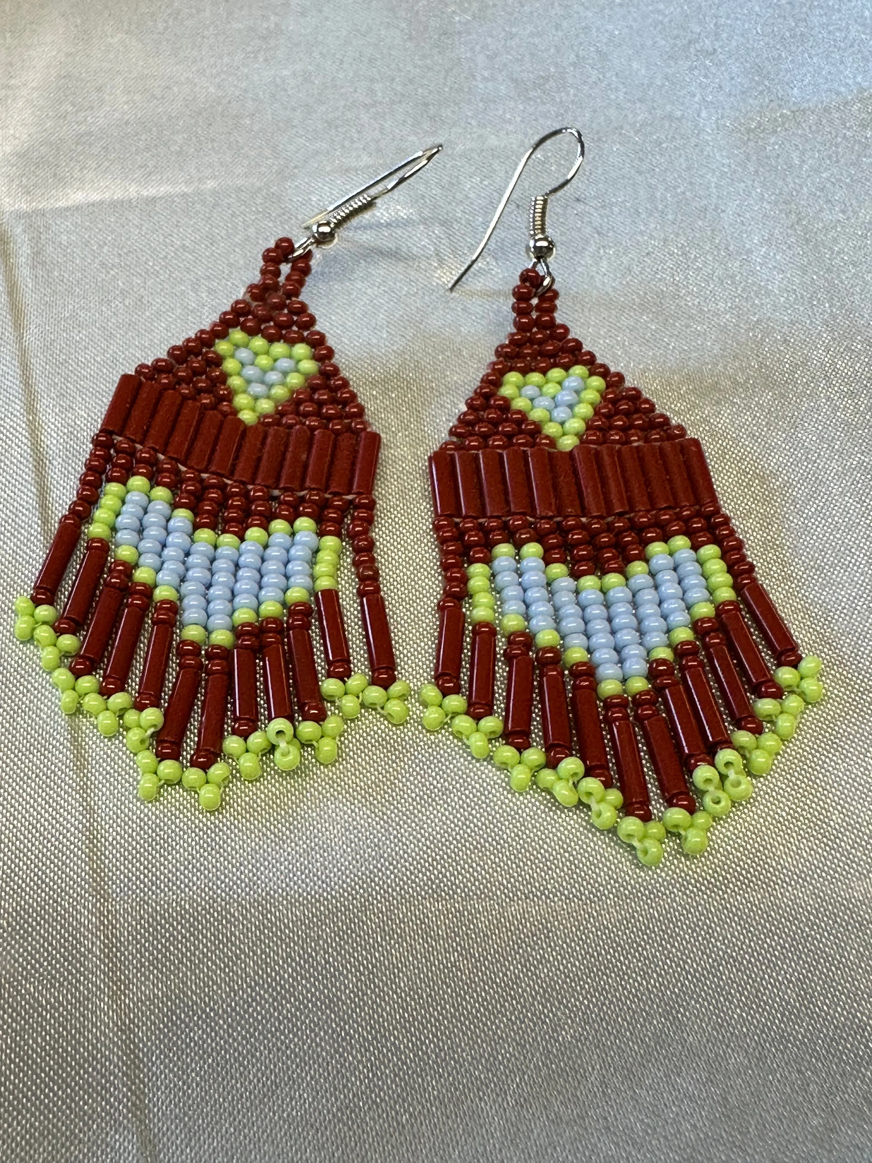 Beaded Fringe Dangle Earrings